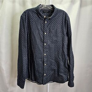 All Saints Blue Cotton Button Down Shirt Size Large